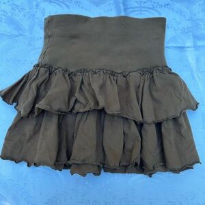 brown ruffled kids skirt size small